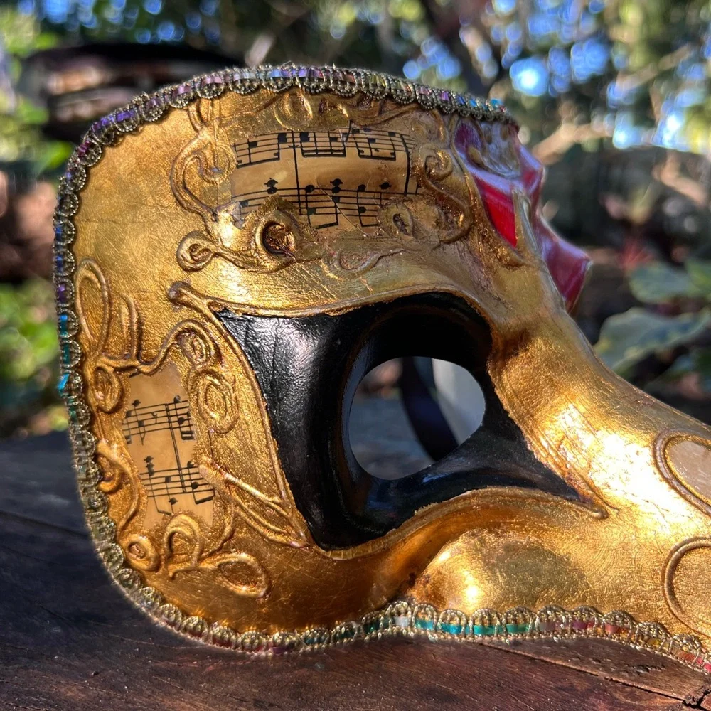 Like New! Red and Gold Venetian Mask